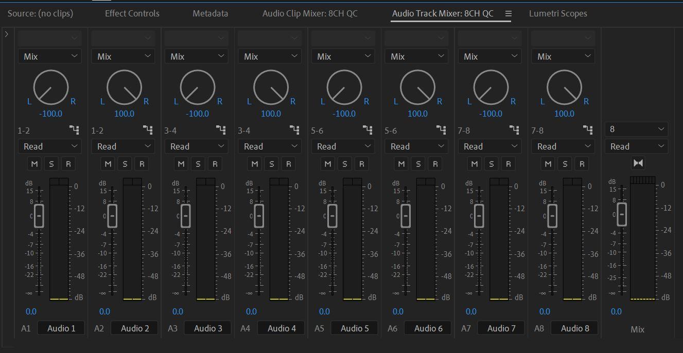 Audio Track Mixer Setup