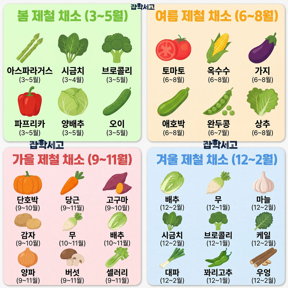 한눈에 보는 제철 채소
