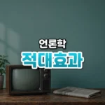 적대효과 썸네일: 나무 바닥 아래쪽에 놓인 빈티지 텔레비전과 접은 신문